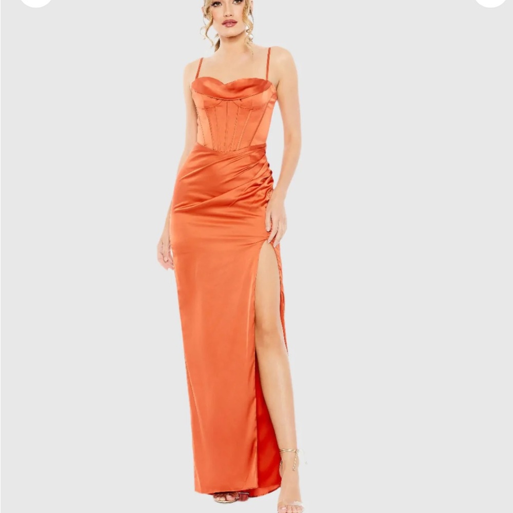 MAC DUGGAL SZ 14 orange DRESS NWT FORMAL EVENING PROM GOWN - Picture 1 of 4
